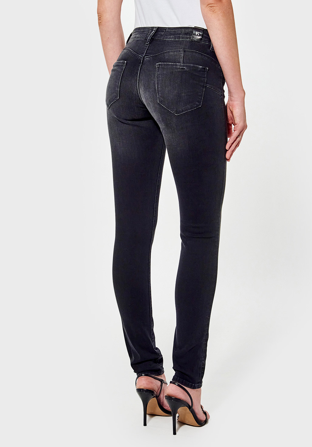 LOCKK  Jean slim Femme noir délavé, effet push-up