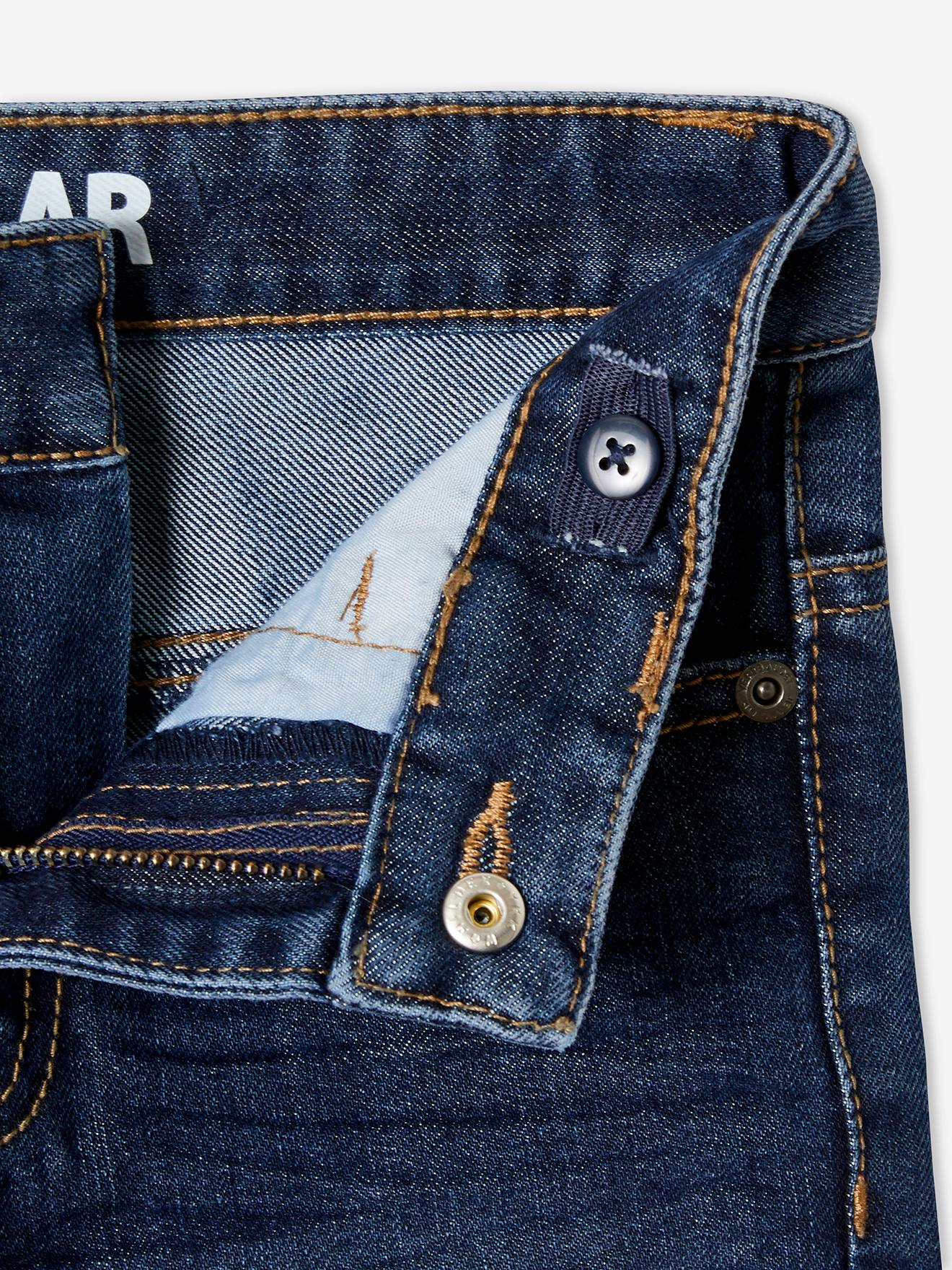 Vertbaudet Die UNVERWÜSTLICHE, robuste Jungen Straight-Jeans WATERLESS, Hüftweite SLIM Oeko-Tex - dark blue