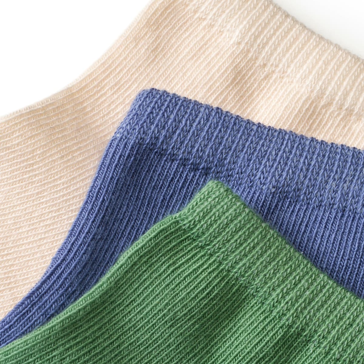 Sneaker Socken, beige + grün + blau, Gr. 23/26, 3 St
