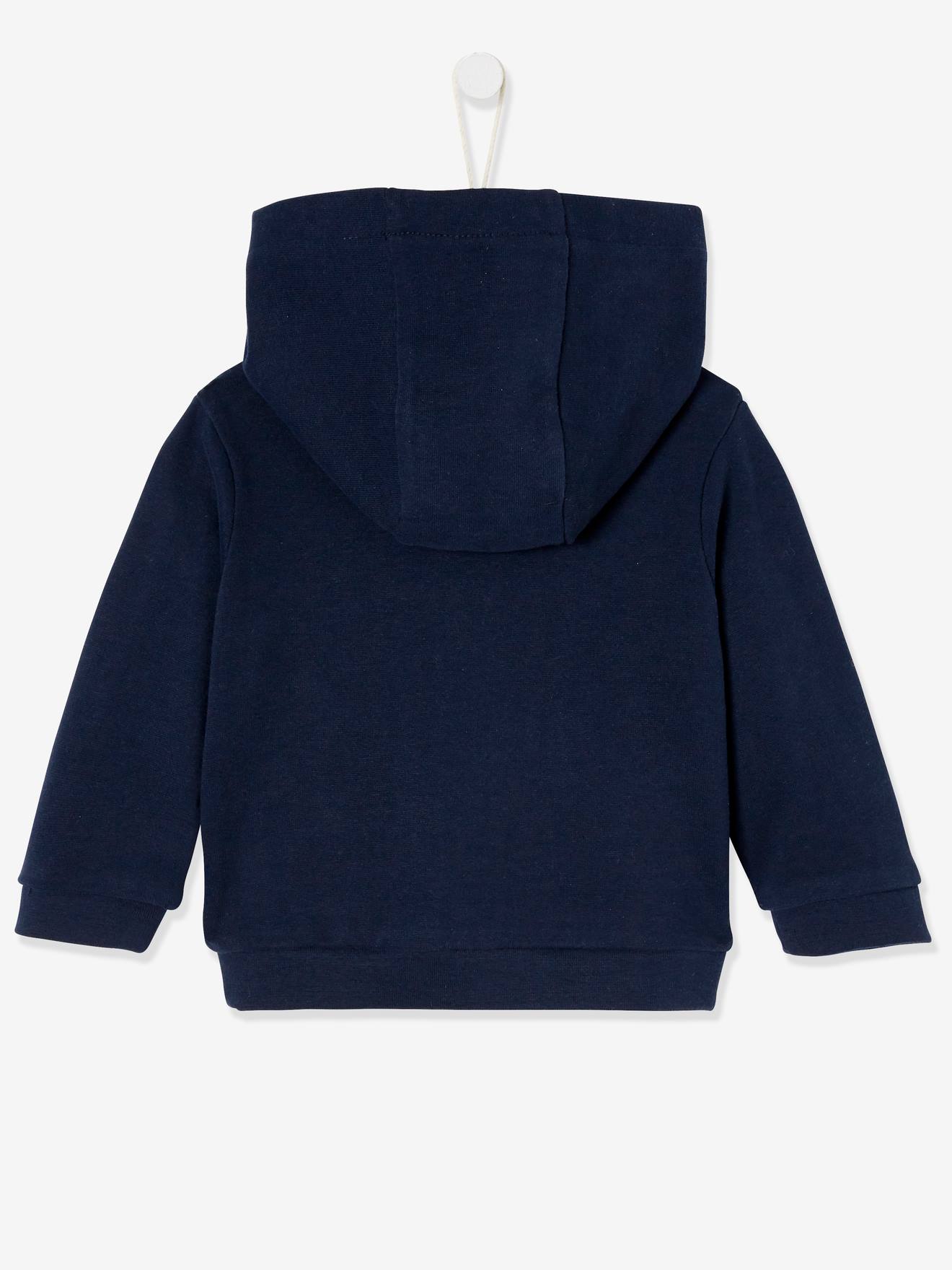 Sweat bébé garçon zippé à capuche encre