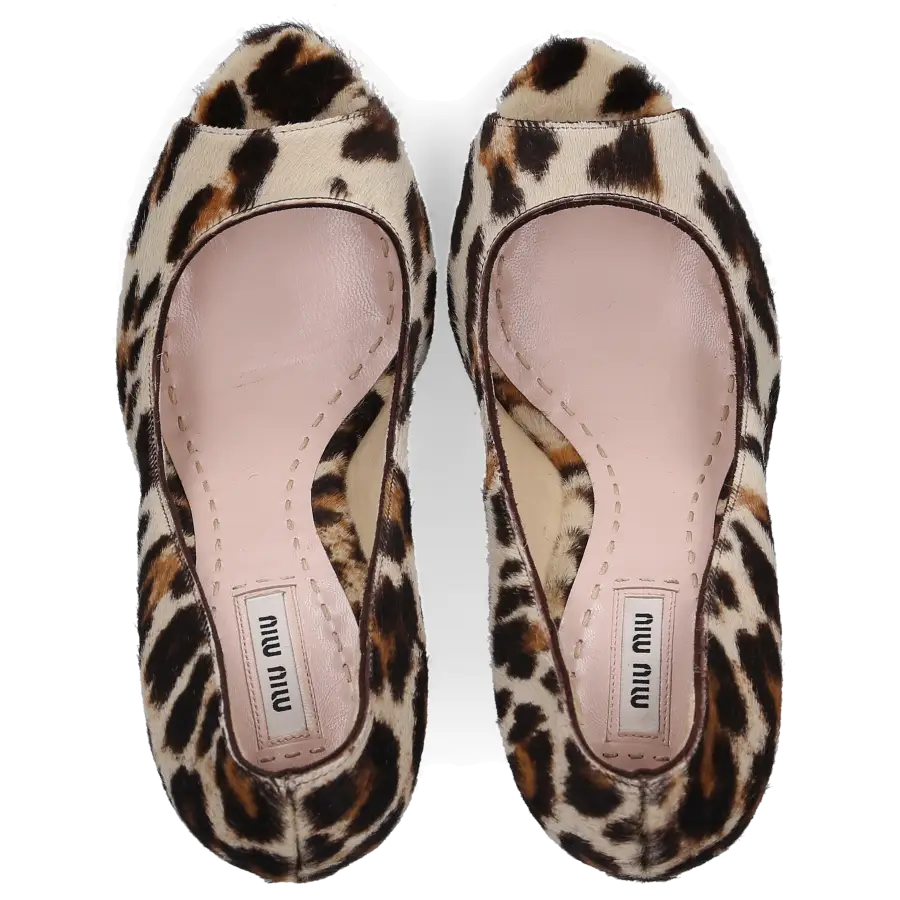 Miu Miu - Peeptoes P104 Pony - beige