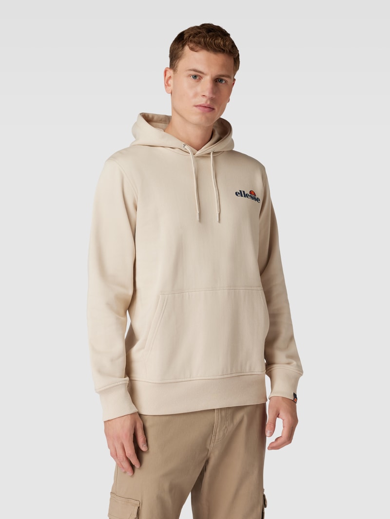 Hoodie mit Label-Print Modell 'Olevano' in beige