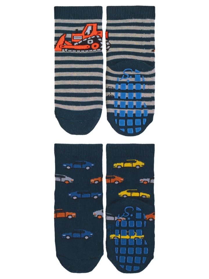 Sterntaler ABS Socken 2er-Pack Bagger   Autos in marineblau günstig kaufen