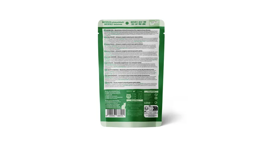 WOW Katzennassfutter Adult Huhn Pur 125 g