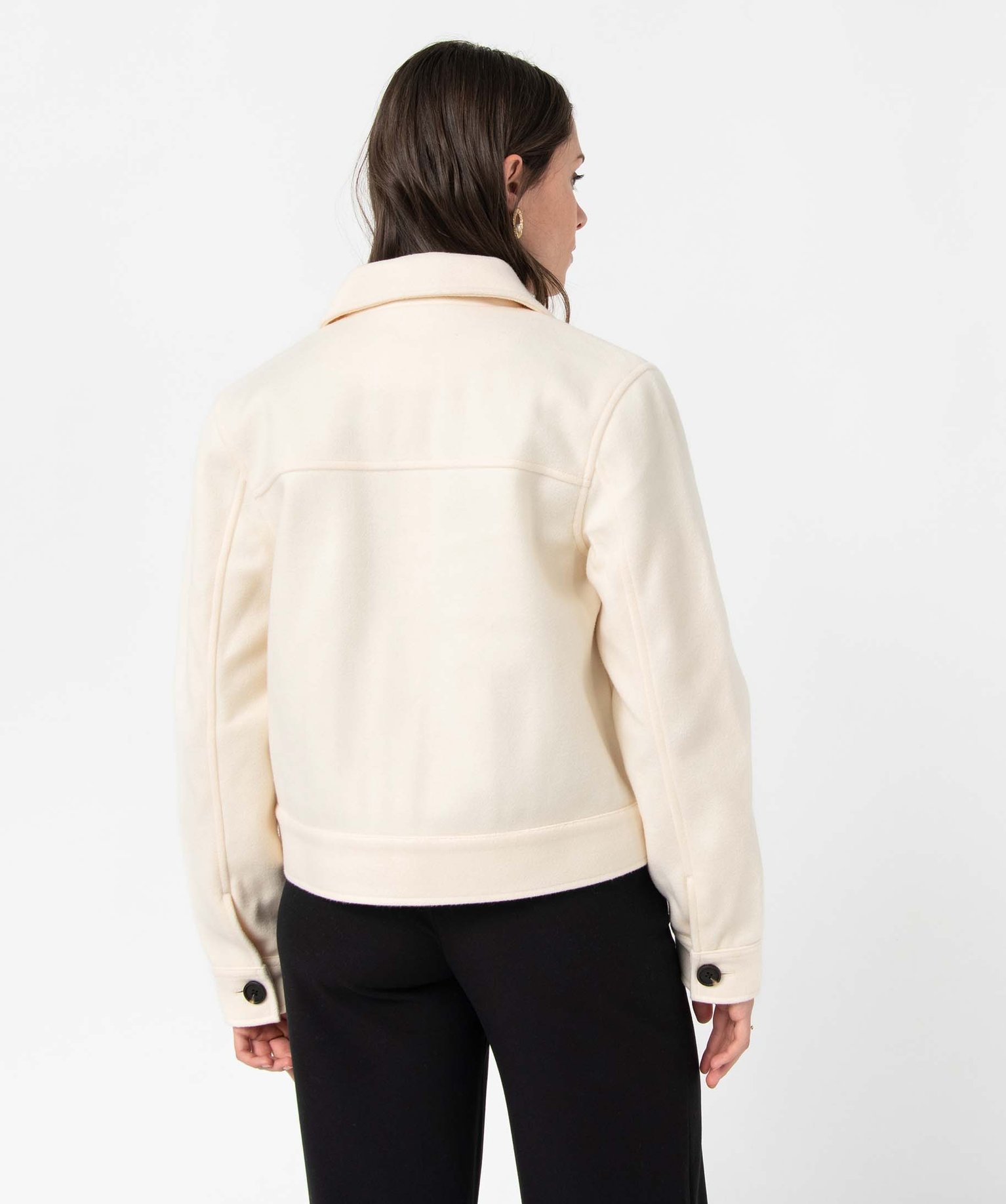 Blouson femme avec larges poches poitrine ecru | GEMO