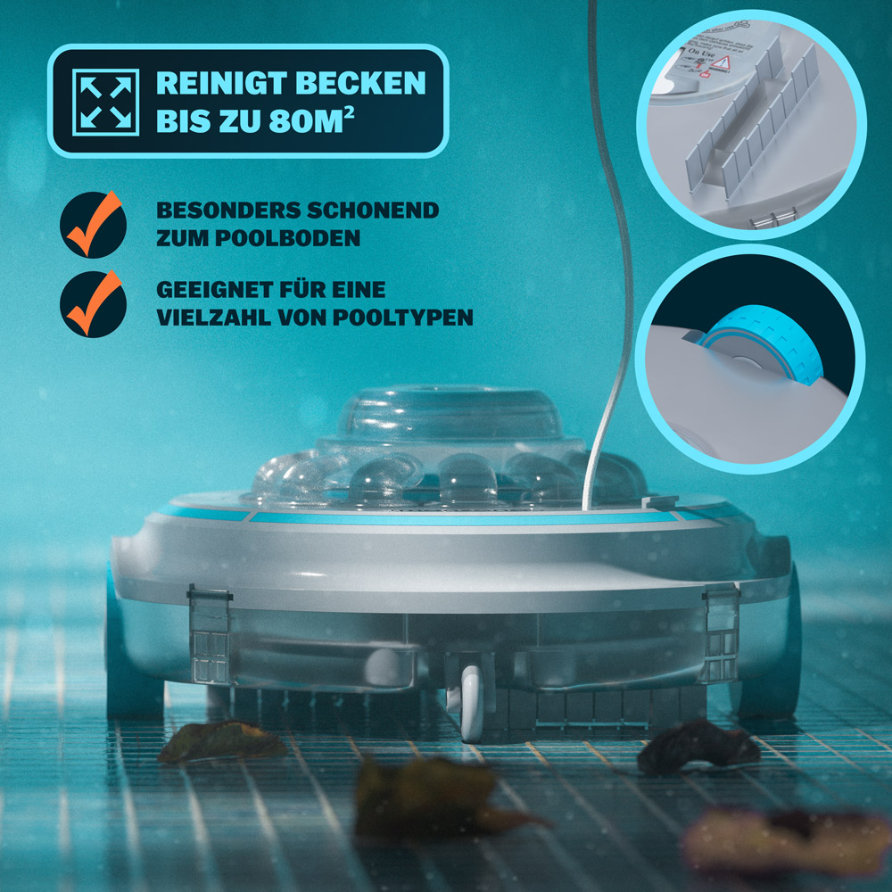 Casaria monzana® Poolreinigungsroboter Poolboy 600 35x18,5cm grau