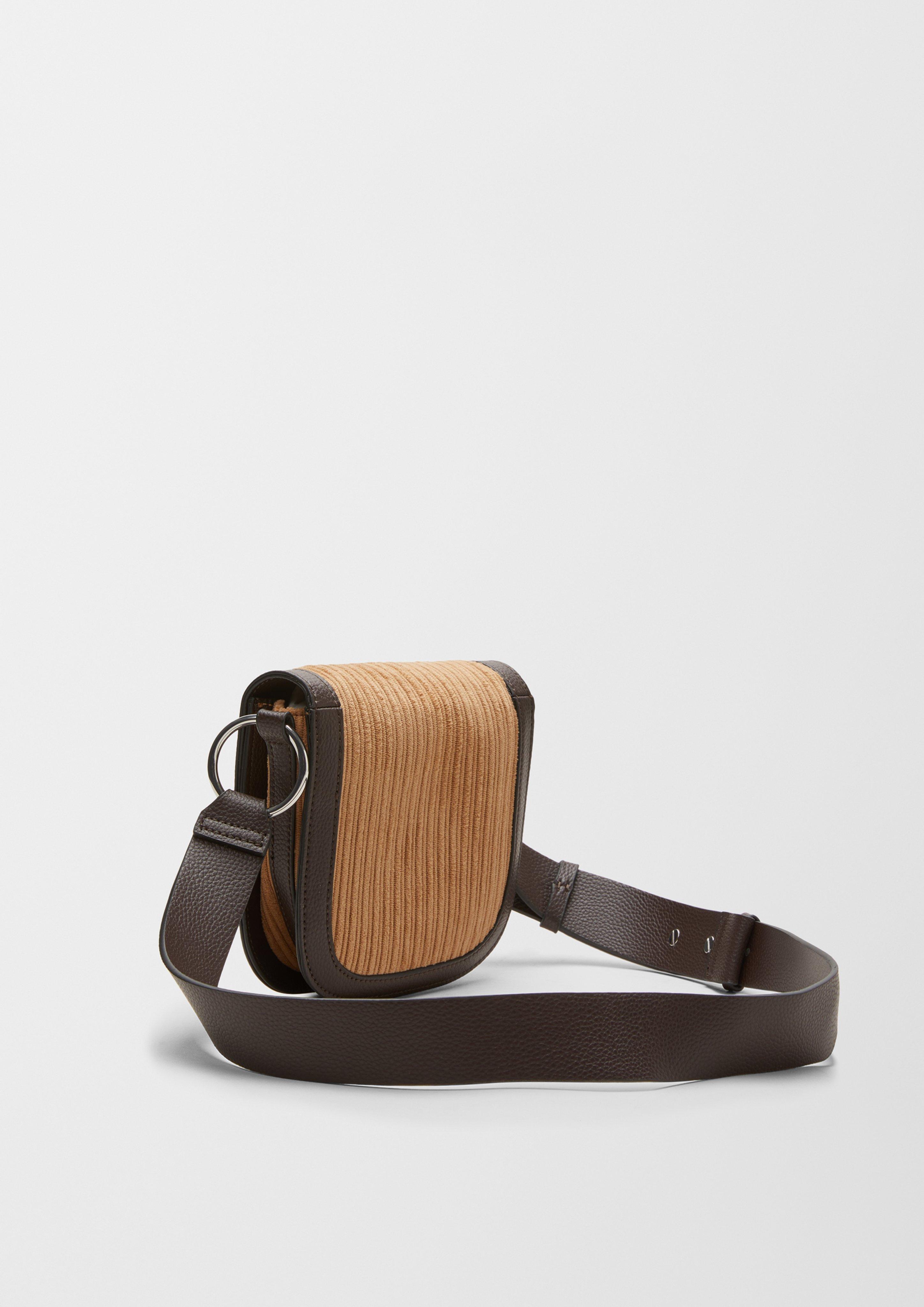 Kleine Tasche aus Cord und Lederimitat  2122246-8469