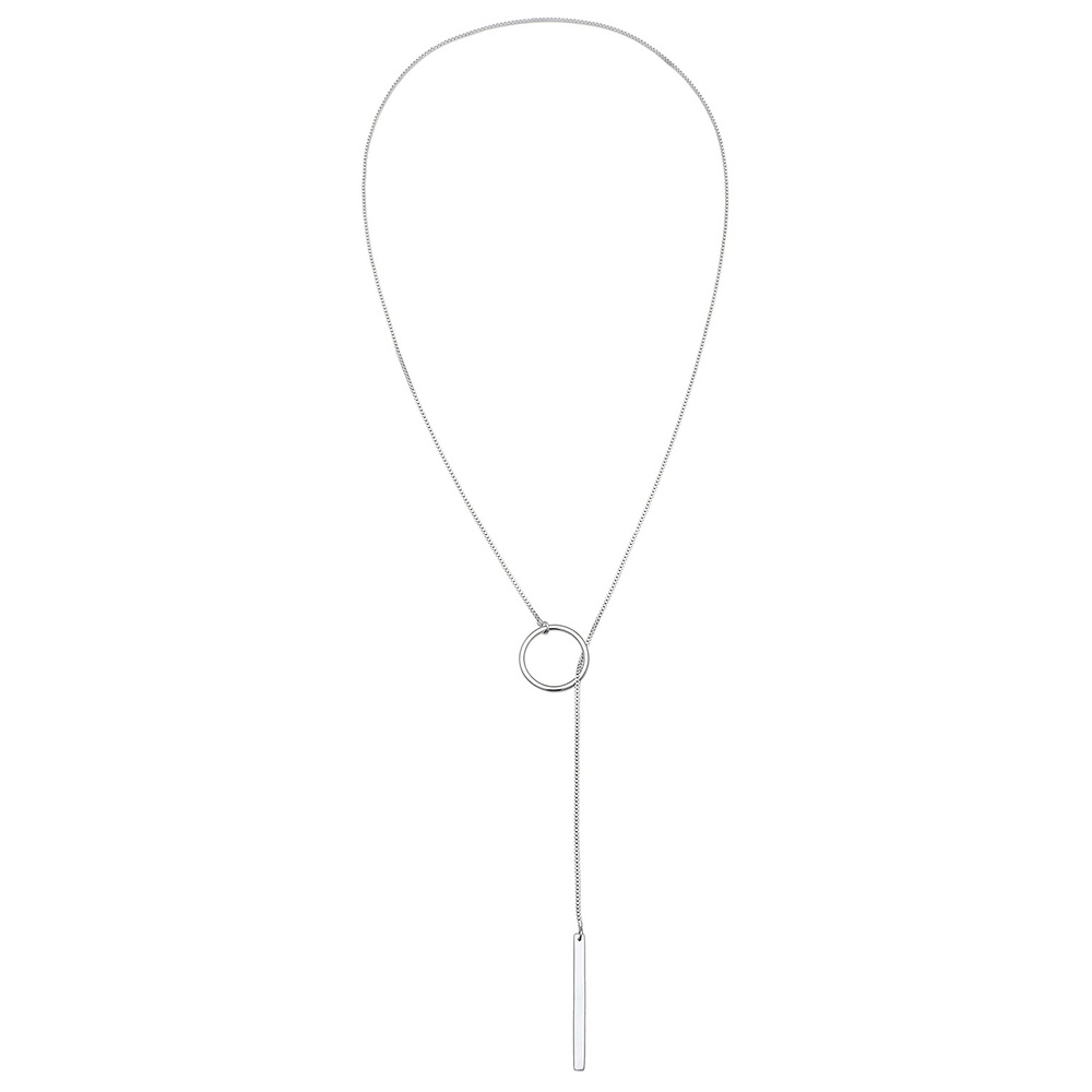 Elli Elli Collier Femmes Chaîne en Y cercle bâton géo en argent sterling 925 collier