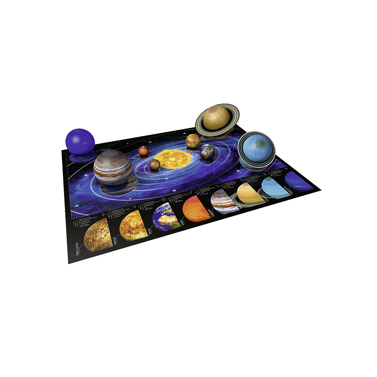 8-tlg. Set 3D-Puzzleball® Planetensystem, Ø5-15 cm, 522 Teile