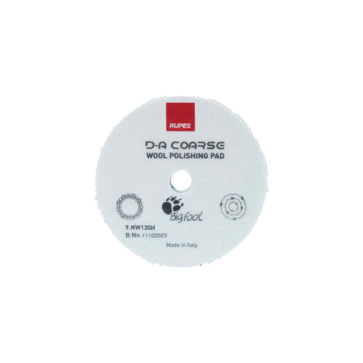 Rupes D-A Coarse Wool-Polierpad 125mm hart