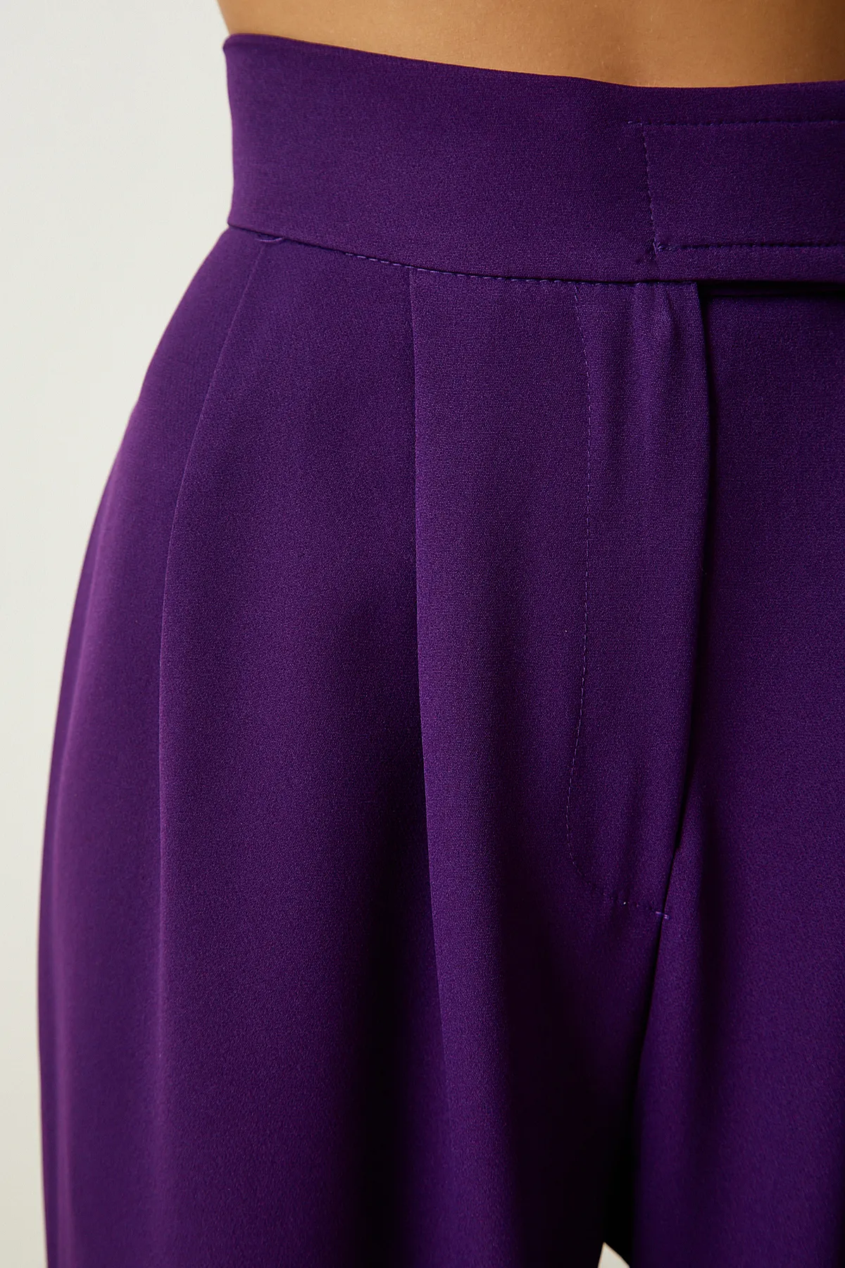 Happiness İstanbul  Damen-Pflaumen-Taillen-Klettverschluss-Lose-Hose YL00001