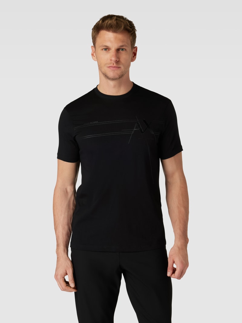 T-Shirt mit Label-Print in schwarz