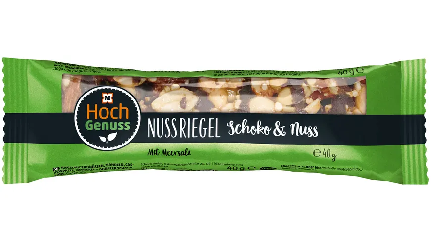Hochgenuss Nussriegel Schoko 40 g