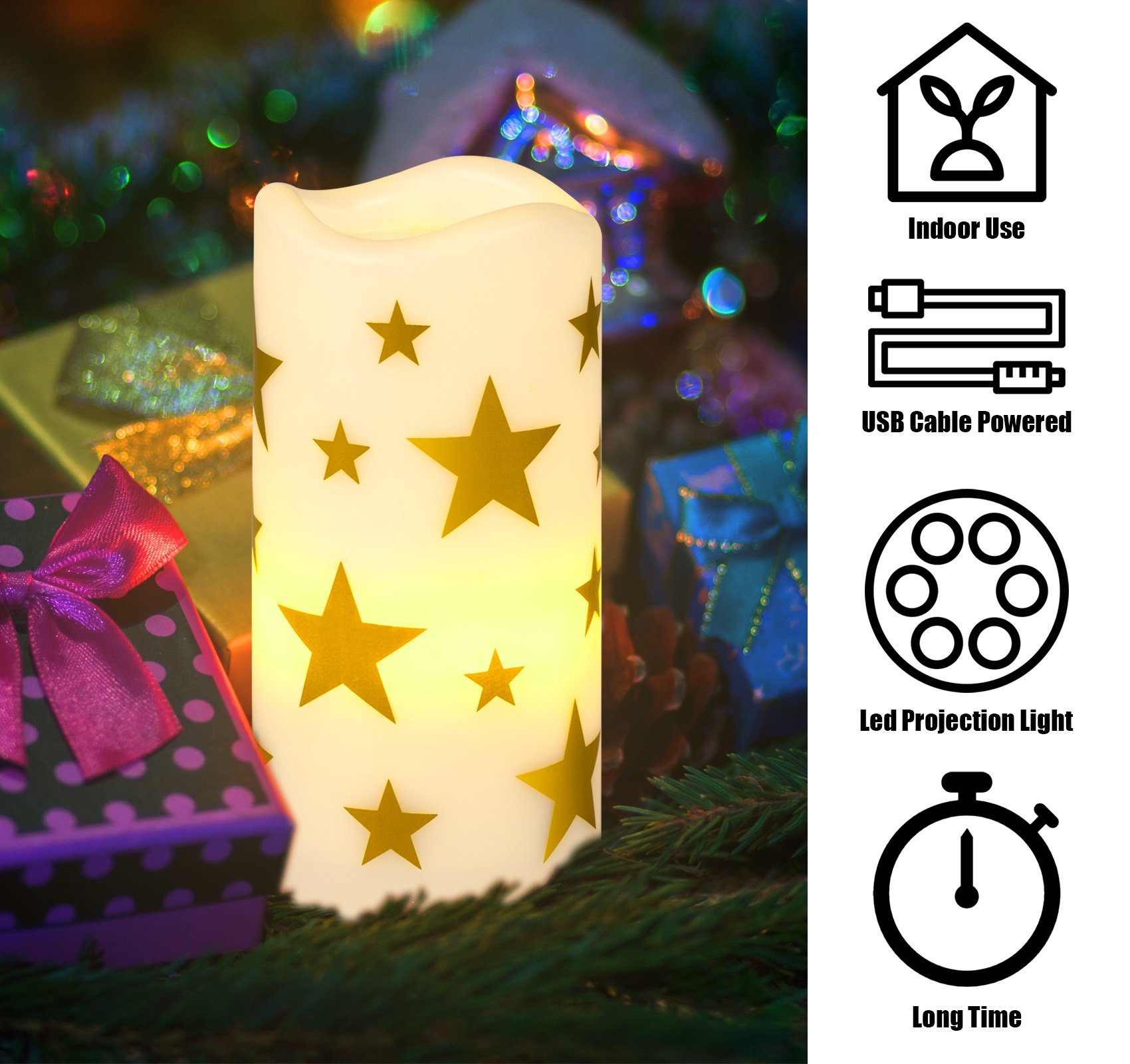 Homewit Weihnachtsbaum Topper beleuchtet, LED Baumspitze Projektor LED-Beamer