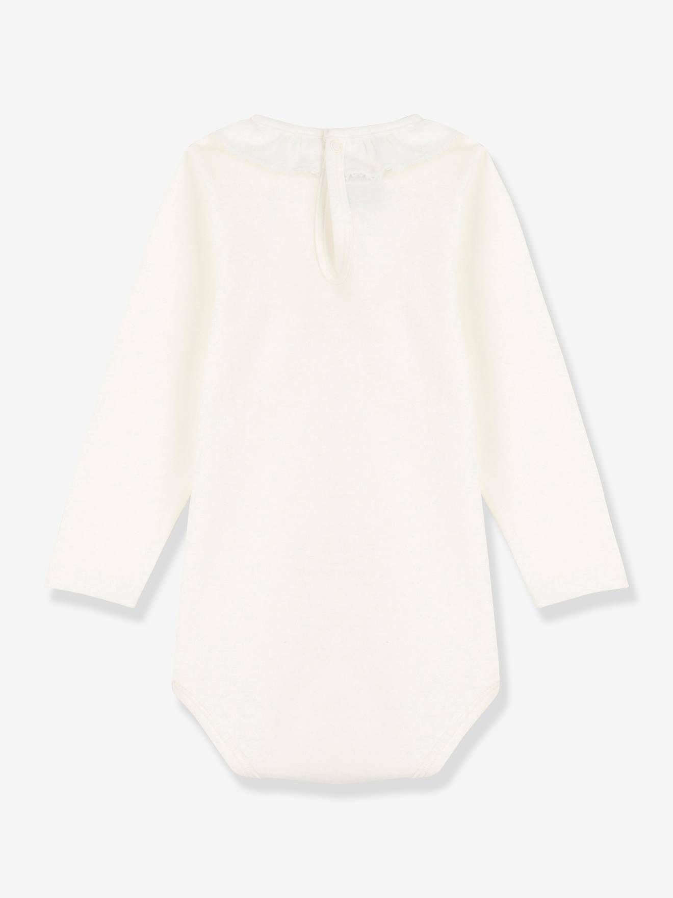 Petit Bateau Baby Body PETIT BATEAU, Bio-Baumwolle - wollweiß