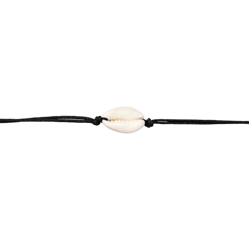 Elli Elli Collier Femmes Choker tendance avec nylon et coquillage cauri en argent ster collier