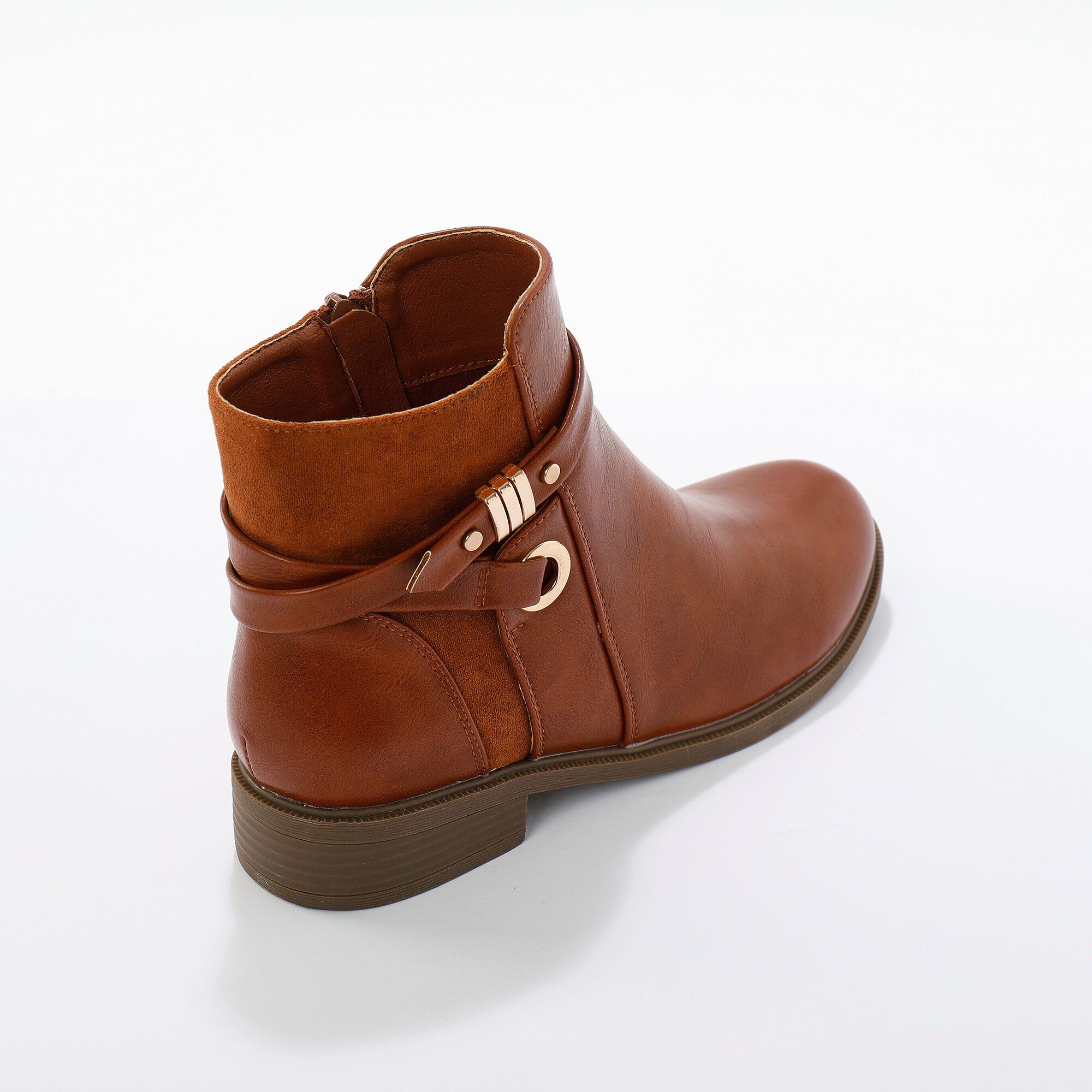 Boots zippées avec bride fantaisie