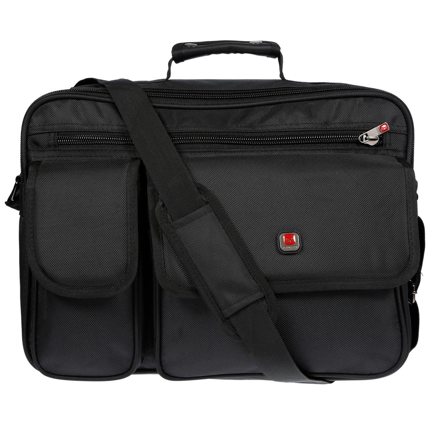 Christian Wippermann Umhängetasche Umhängetasche Laptoptasche 17 Zoll Herren Tasche, Messenger Bag Damen Schwarz