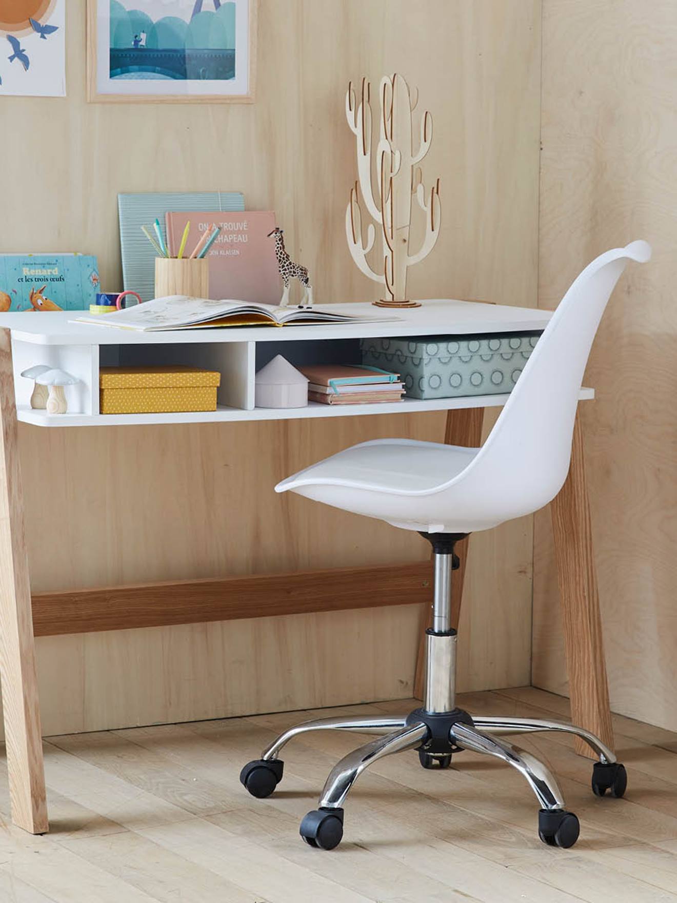 Vertbaudet Kinder Schreibtischstuhl, modernes Design, höhenverstellbar - senfgelb
