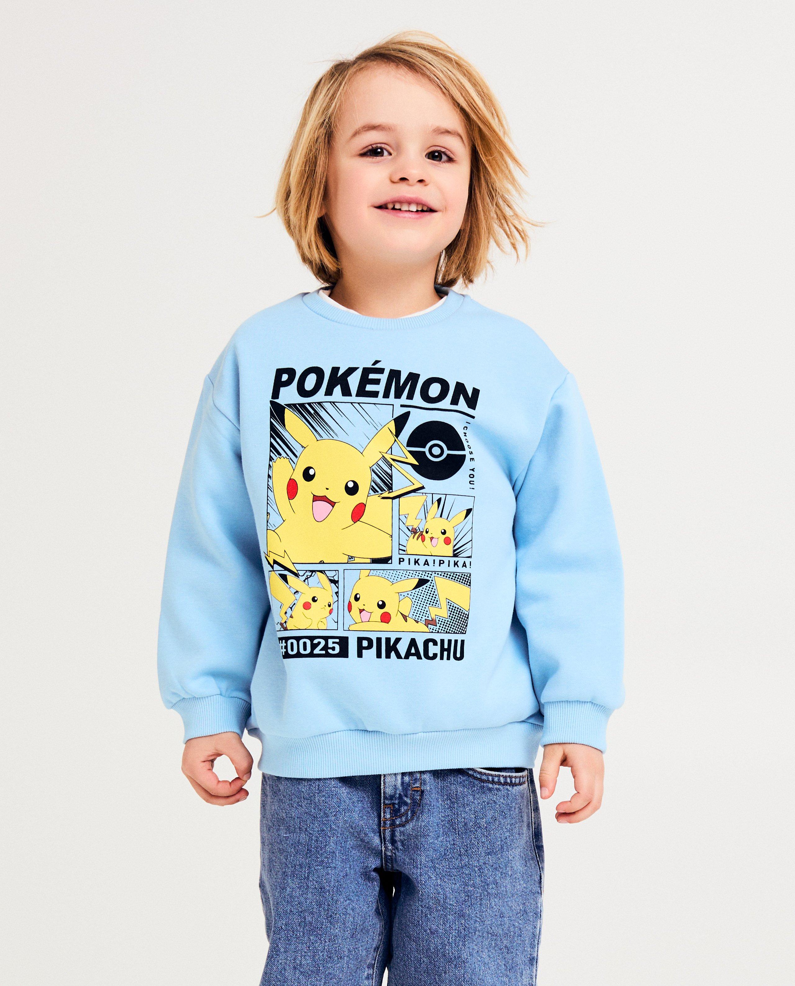 Pulover Pokemon cu imprimeu Pikachu albastru deschis