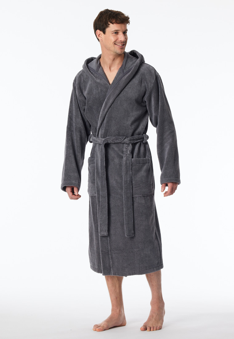 Bademantel Frottee grau - Essentials
