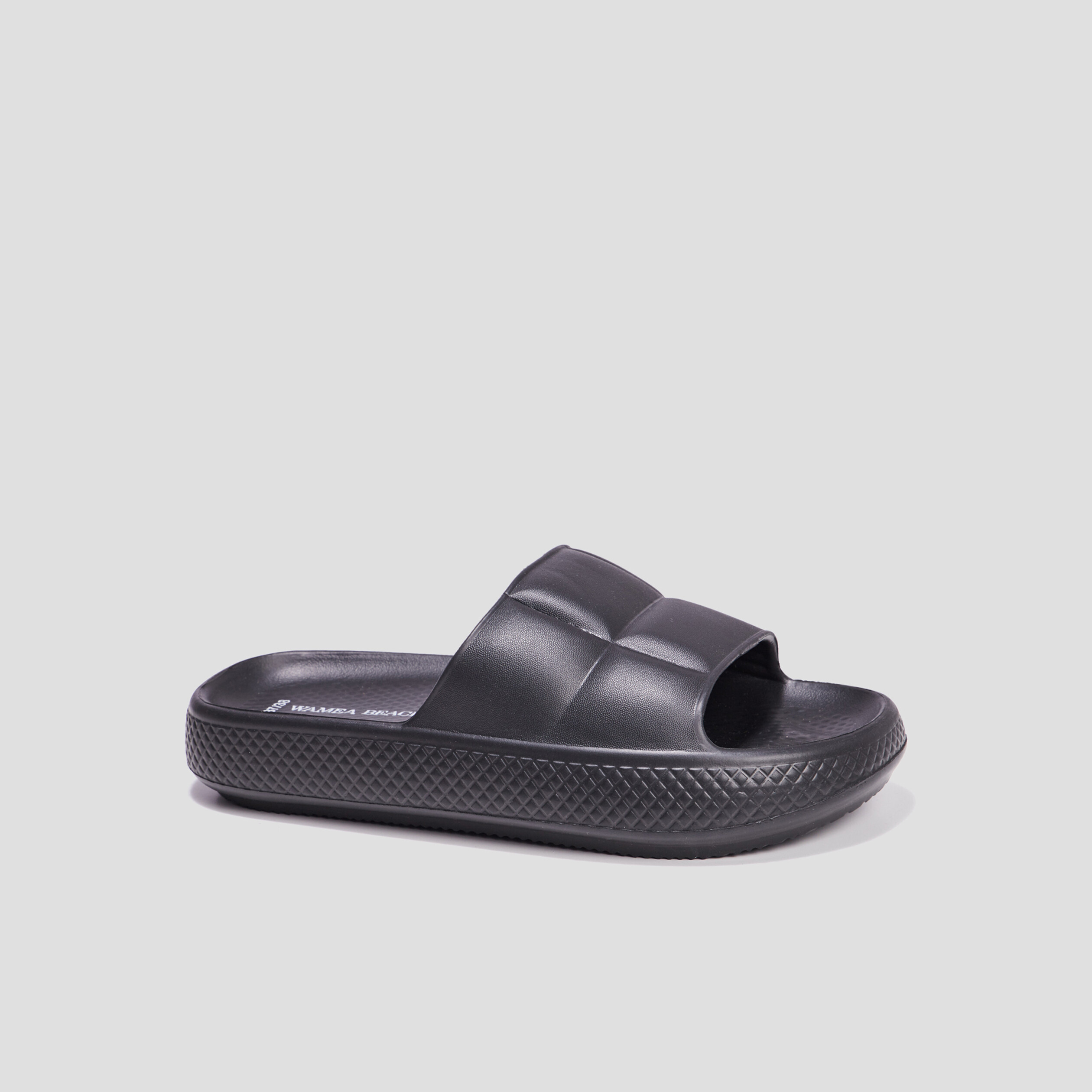 Mules compensées matelassés Wamea Beach noir femme | La Halle