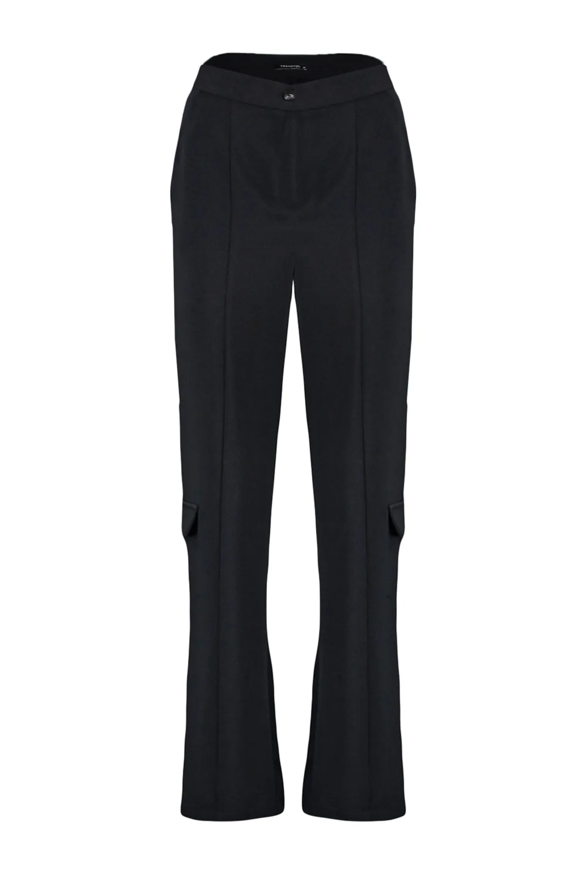 Trendyol Collection  Schwarze, gerade geschnittene Webhose TWOAW23PL00041
