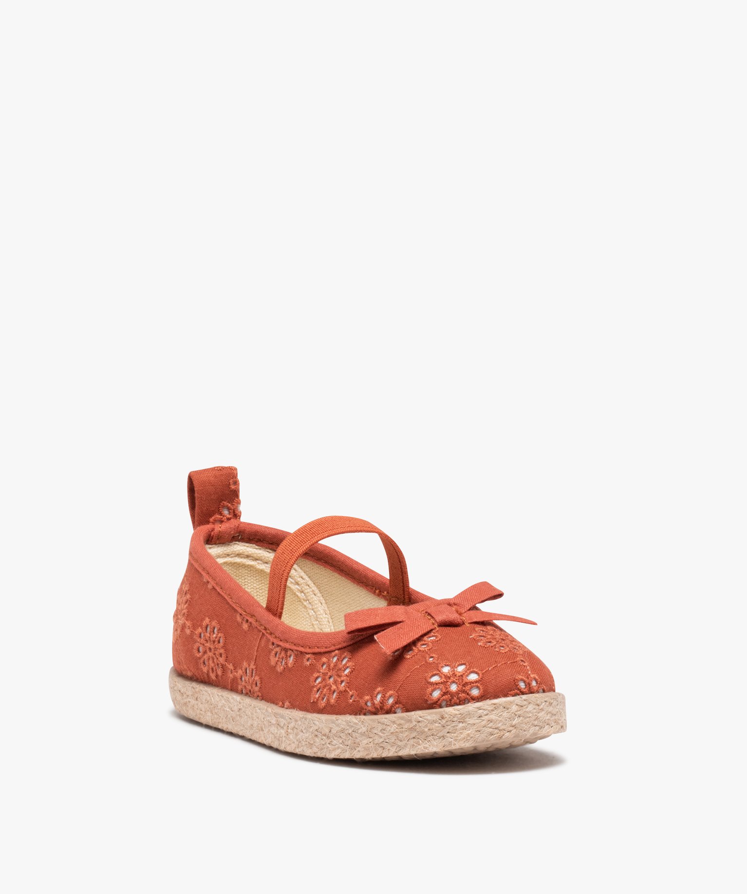 Ballerines fille en toile à semelle cordelette rouge | GEMO