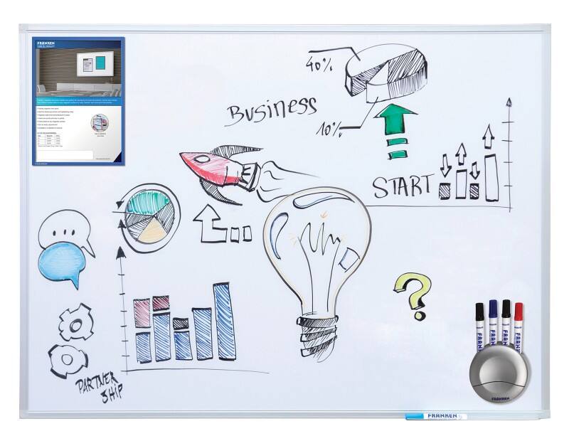 FRANKEN ECO Whiteboard SC4206 Wandmontiert Magnetisch Emaille 240 x 120 cm