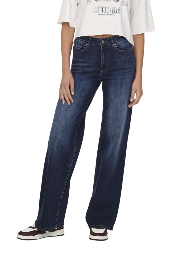 ONLY Jeans ONLMADISON BLUSH HW WIDE comfort/relaxed in Blau günstig kaufen
