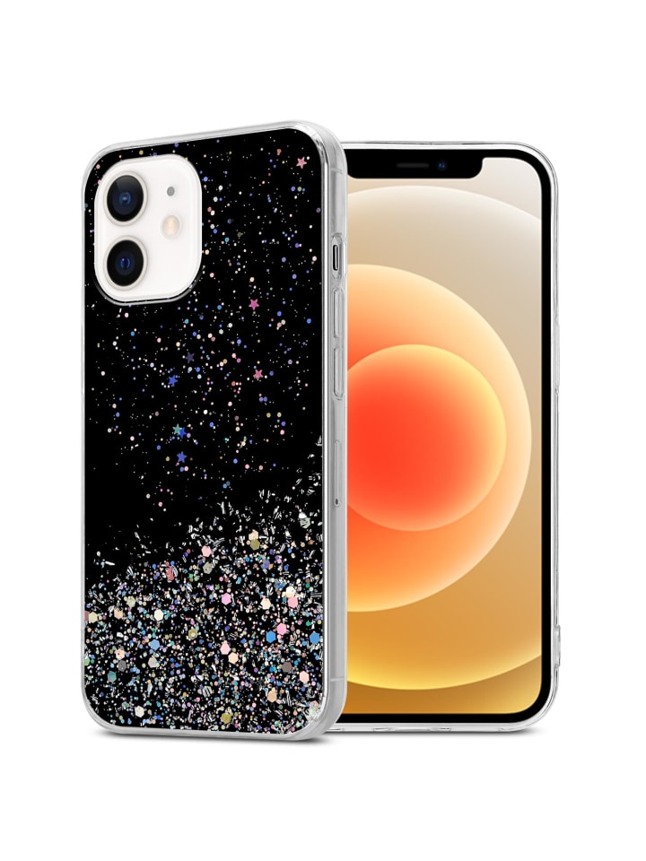 cadorabo Hülle für Apple iPhone 12 MINI Glitter in Schwarz mit Glitter günstig kaufen onesize