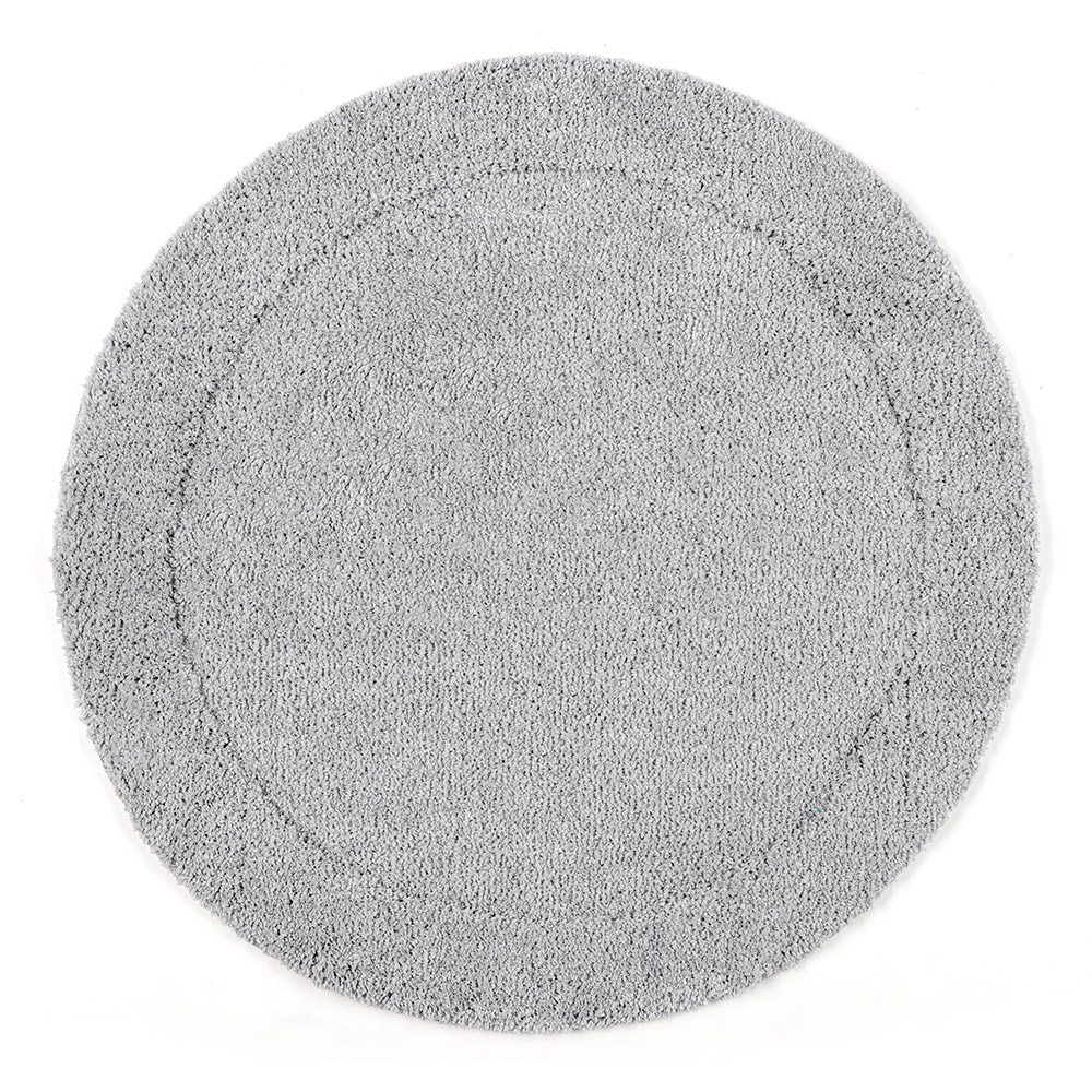 Santosini Mikrofaser-Badteppich mit Rand, ca. Ø 80 cm - Silbergrau