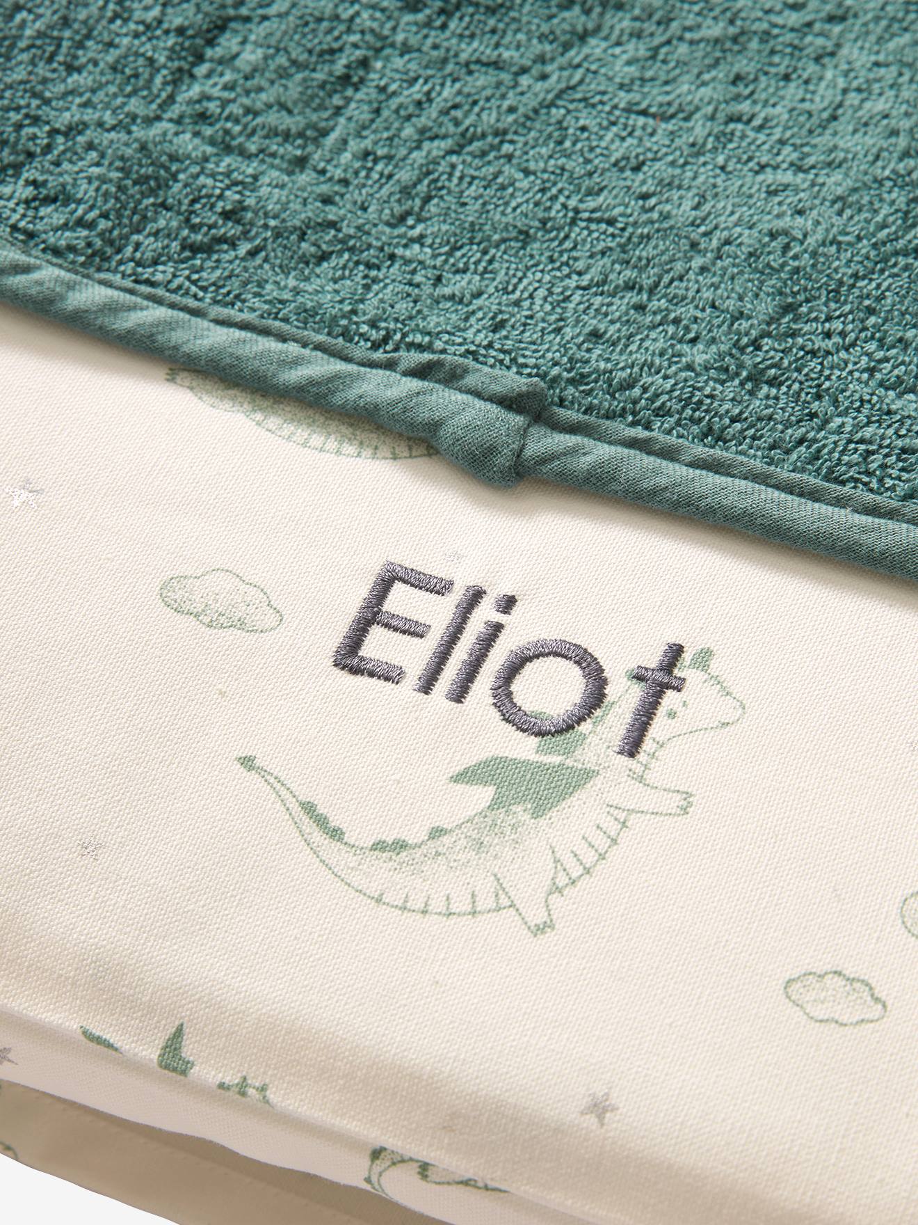 Vertbaudet Baby Wickelauflagen-Set DRACHE, personalisierbar - weiß bedruckt