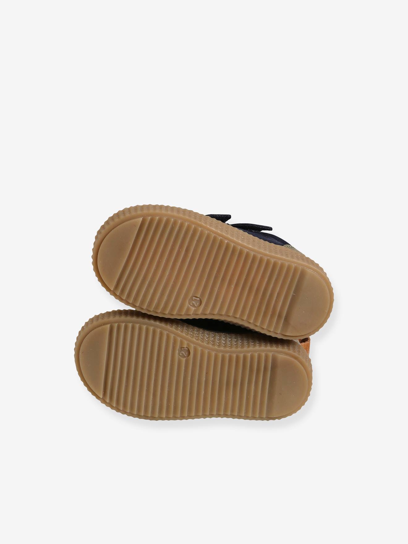 Bottines scratchées cuir bébé garçon taupe