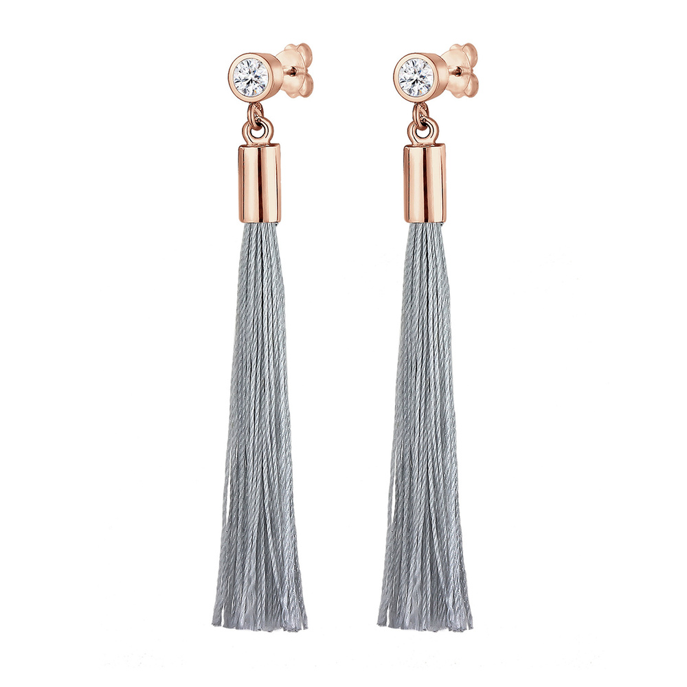 Elli Elli Boucles d'Oreilles Solitaire Gland Femme  Plaqué Or Rosé Argent (925/1000) C Boucles d'oreilles