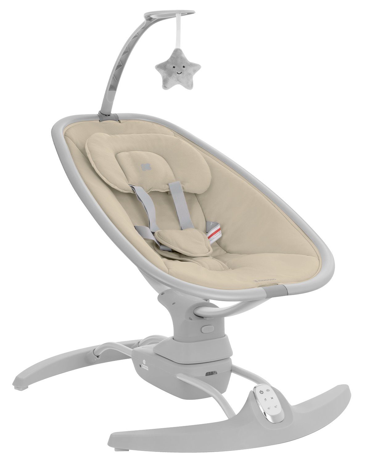 Kikkaboo Babywippe Babywippe Spinny elektrisch, Spielbogen Musikfunktion Fernbedienung Gurt