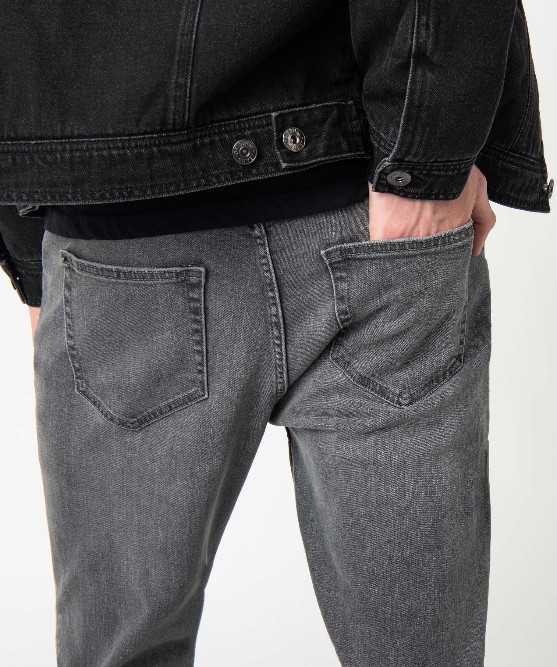 Jean homme coupe Tapered 5 poches gris | GEMO