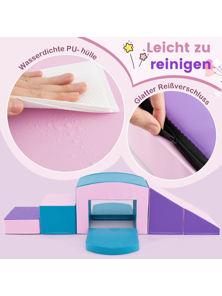 COSTWAY 6 tlg. Schaumstoffbausteine in Blau günstig kaufen onesize