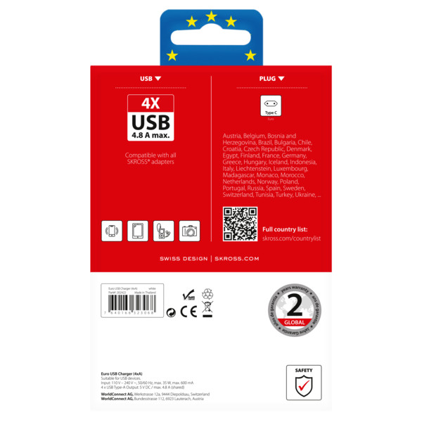 EURO USB CHARGER 4XA - Reisestecker