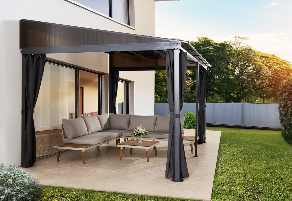 HC Garten & Freizeit Terrassenüberdachung 400 x 300 cm Anthrazit