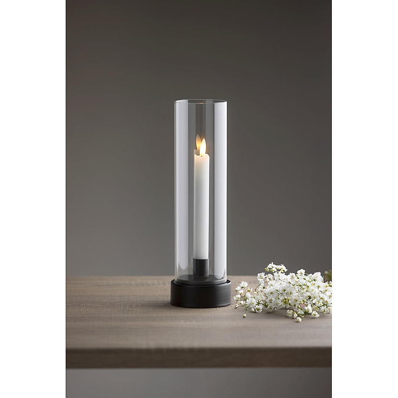Home Kronelysholder 9x31 cm glass/metall Rory