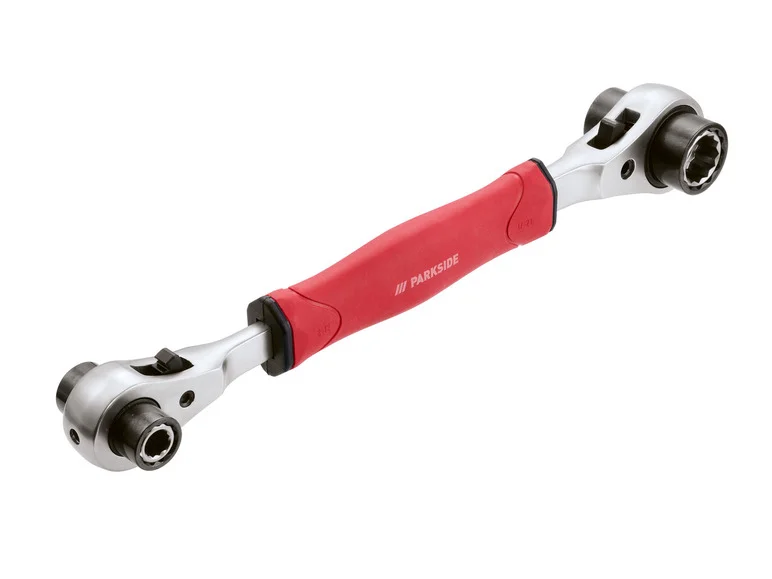 Chave de catraca multifuncional 8 em 1 PARKSIDE® com lubrificação e cabo bimaterial.