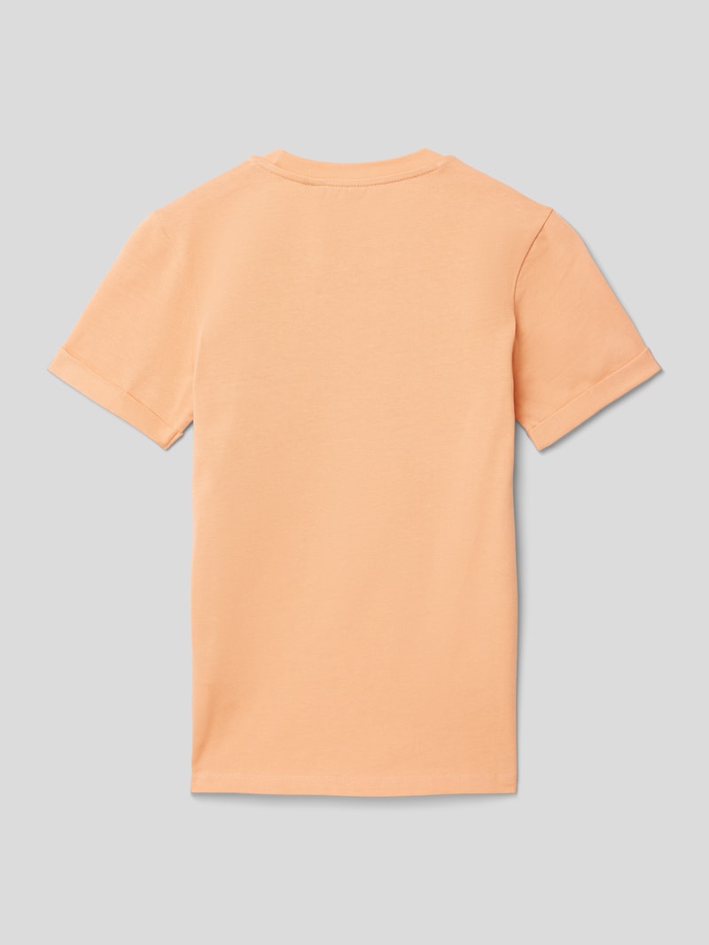 T-Shirt mit Label-Print in apricot