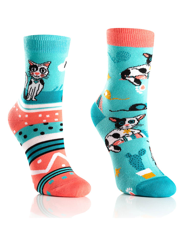 Spox Sox 2er-Set: Socken in Hellblau/ Orange günstig kaufen