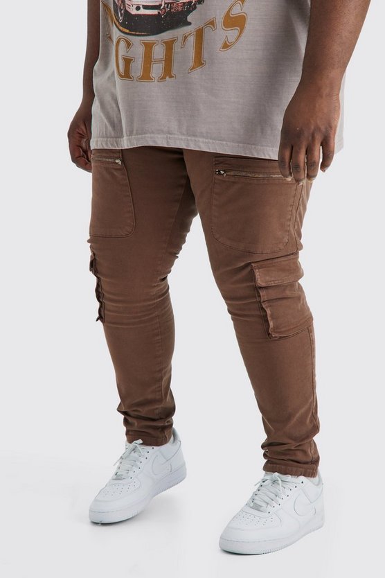 Plus Skinny Cargo-Hose mit Reißverschluss