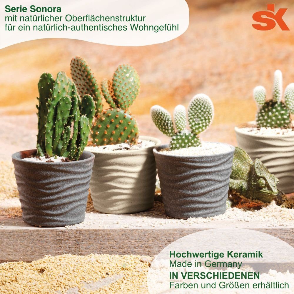 Heimwerkercenter Übertopf SK - Soendgen Keramikübertopf Serie Sonora ø7 cm, anthrazit, hochwertiges Wohnambiente