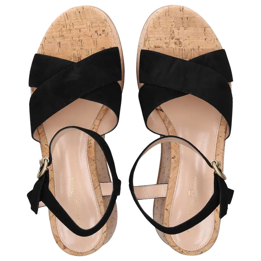 Gianvito Rossi - Plateausandalen BEBE WEDGE Nubukleder - schwarz