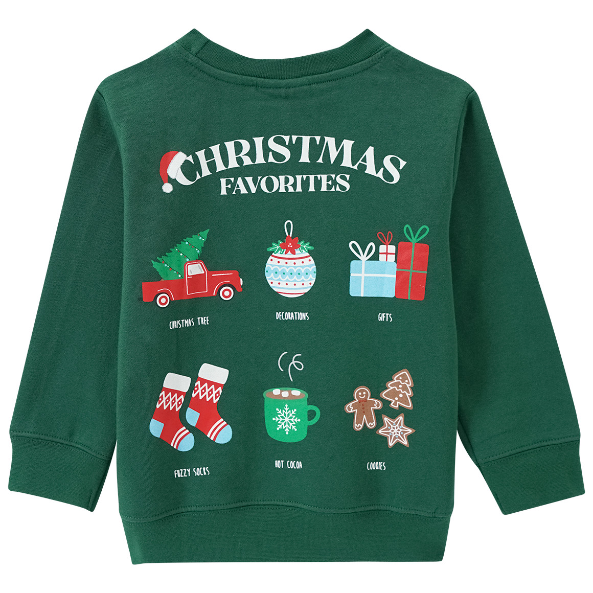 Jungen Weihnachtssweatshirt mit Rückenprint dunkelgrün