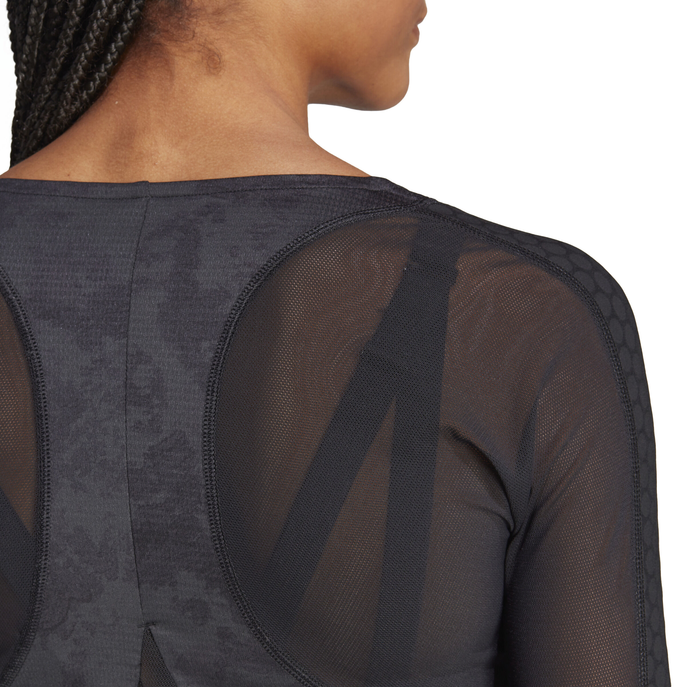 Paris Crop Longsleeve Damen - Dunkelgrau, Schwarz