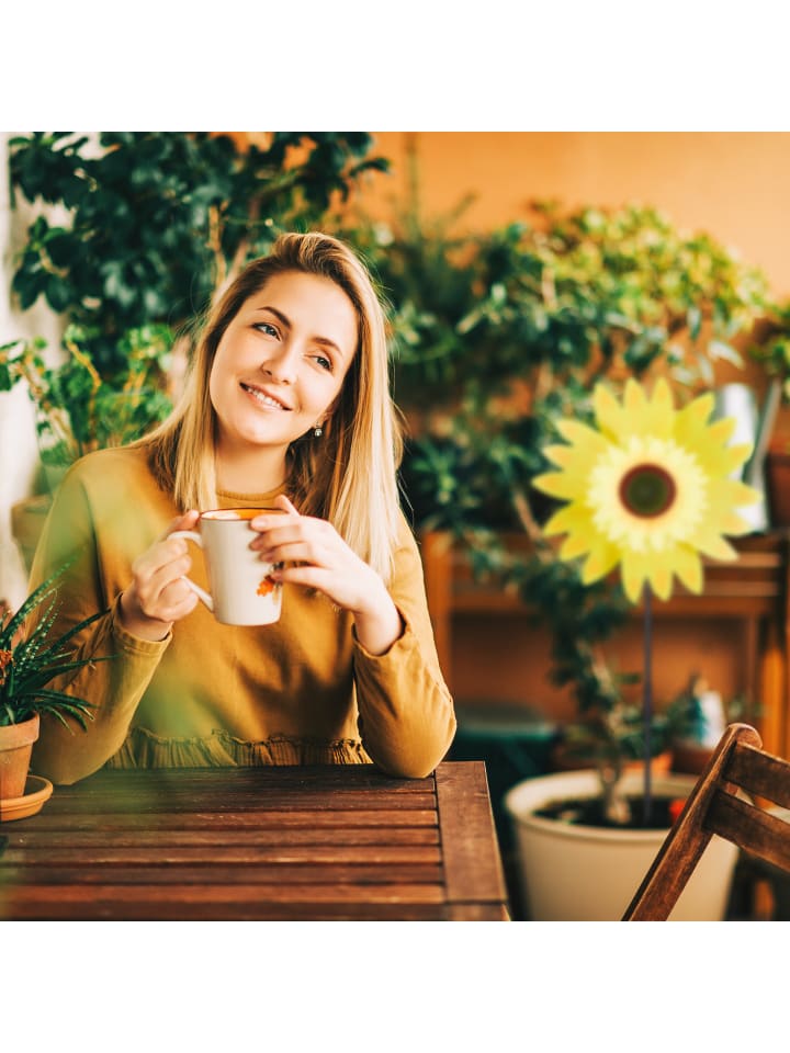 relaxdays 2 x Windrad Sonnenblume in Gelb günstig kaufen onesize